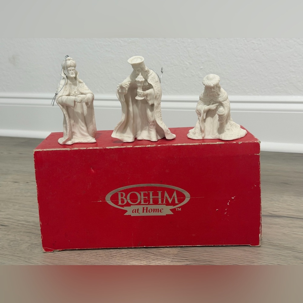 BOEHM at Home VINTAGE Christmas 3 Kings Nativity Figures Ornament Set - RARE NEW